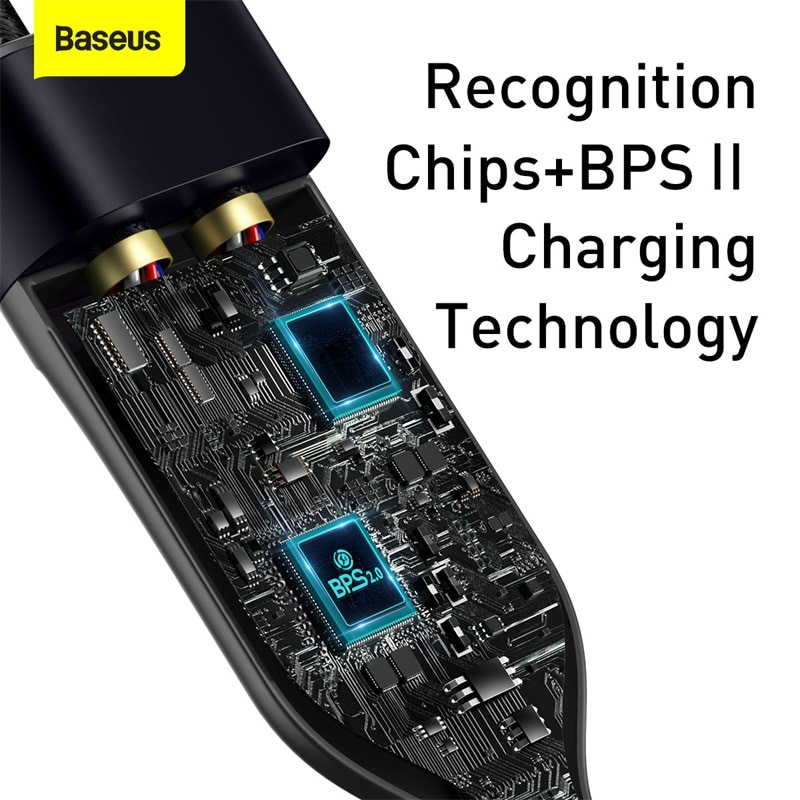 Cáp sạc nhanh Baseus 2 trong 1 PD 100W USB Type C cho iPhone 12 Pro 5A và Xiaomi Samsung