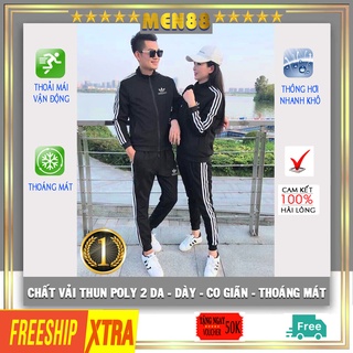 Bộ áo khoác thể thao 3 sọc thời trang, cao cấp adidas