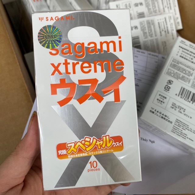 Bao Cao Su Sagami Cao Cấp Siêu Mỏng Xtreme Super Thin Hộp 10 Bcs