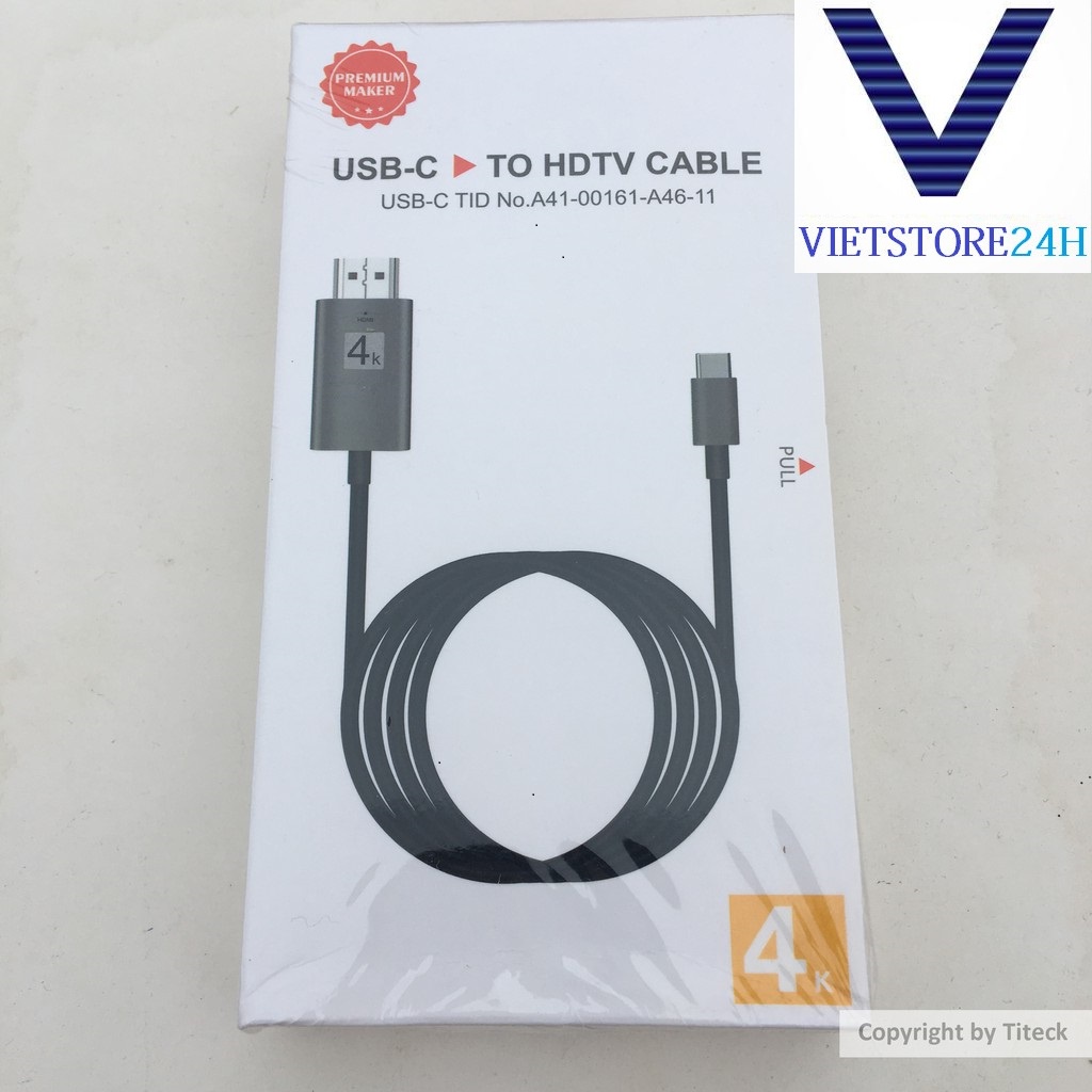 Cáp HDMI chuyển đổi Type C sang Tivi chuẩn HD-4K dài 2m