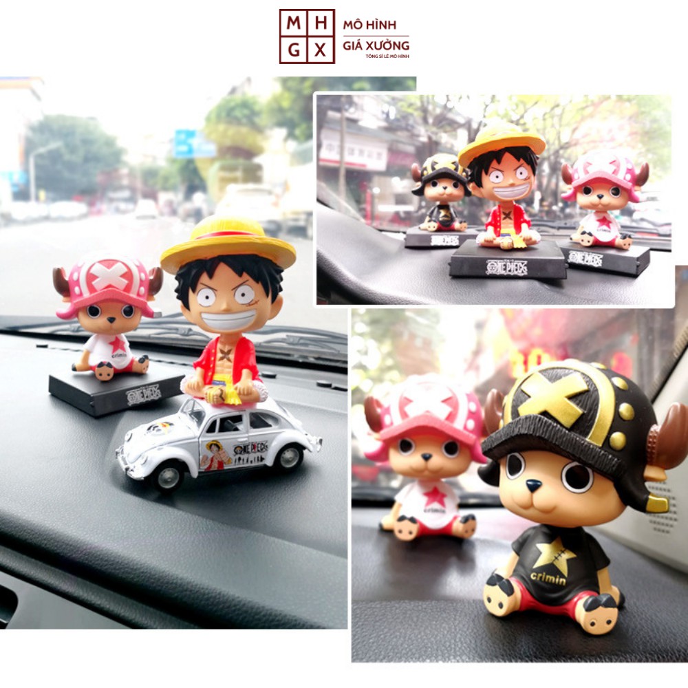 Mô hình One Piece Luffy Zoro Sanji Chopper lắc đầu  Sabo siêu dễ thương ngỗ nghĩnh thích hợp trang trí bầy bàn bầy taplo