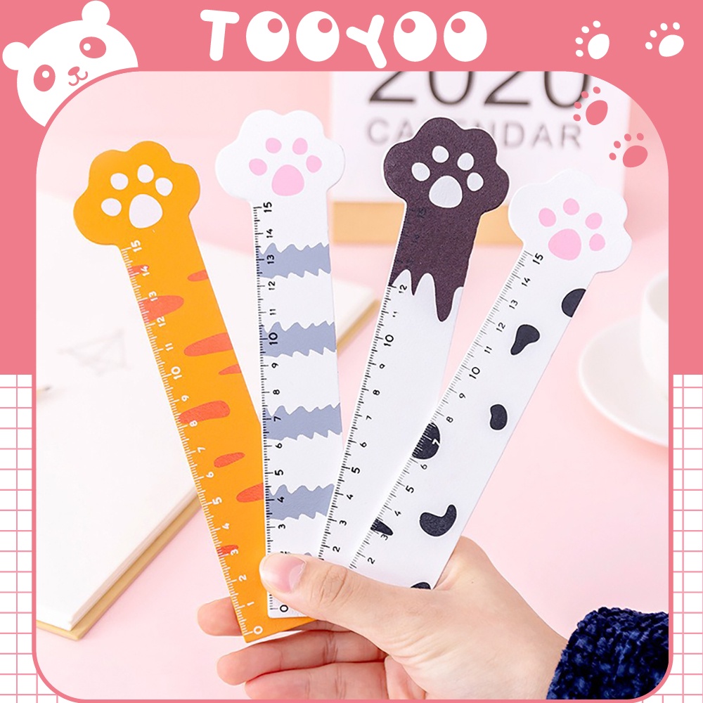 Thước kẻ gỗ hình bàn chân mèo dễ thương cute TooYoo TY0105