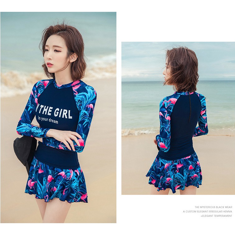 Đồ bơi, bikini 2 mảnh tay dài imthegirl chống nắng quần váy kín đáo ,bộ bơi học bơi đi biển