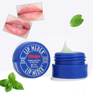 [Hàng mới về] Son sáp dưỡng ẩm môi dạng hũ màu xanh dương nhỏ không màu tẩy da chết lâu trôi 7g