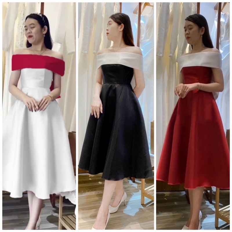 Đầm xoè form midi ngắn TRIPBLE T DRESS phối màu mặc nhiều kiểu - MS189Y