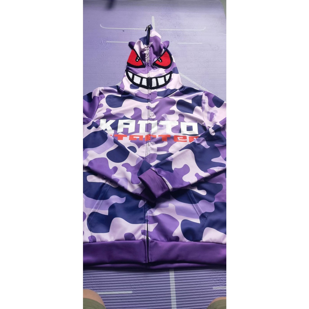 Y2k Emo Demon 3D Hooded Sweatshirt Men Women Vintage Zipper Streetwear Harajuku Pokemon Gengar Hooded