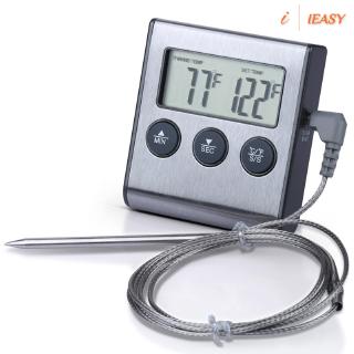 IE❤Digital BBQ Meat Thermometer Egg Cooking Alarm Kitchen Timer Stainless Steel UK