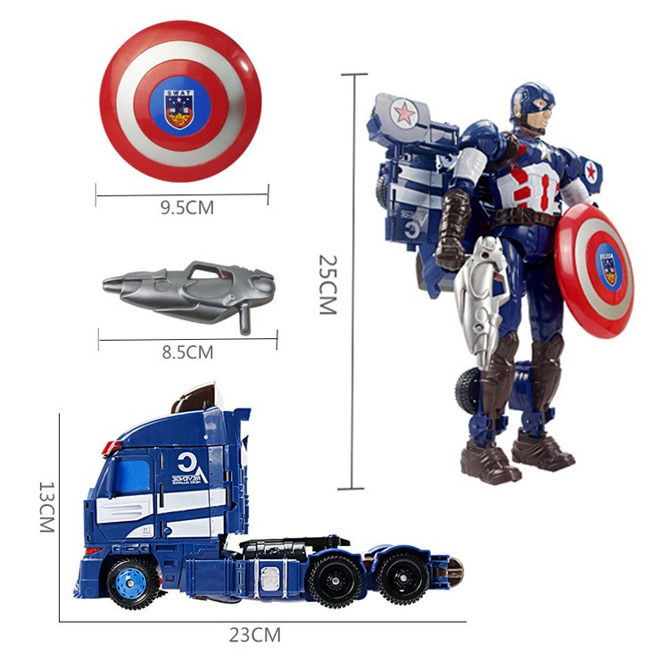 Đồ chơi robot biến hình Captain America - Mô hình siêu anh hùng Revenge League US Team 3