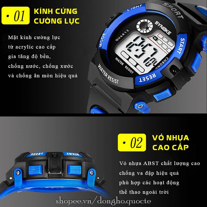 Đồng hồ trẻ em SYKID03 SYNOKE điện tử siêu thời trang tiện lợi cho bé | BigBuy360 - bigbuy360.vn
