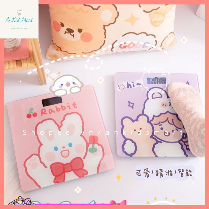 Cân điện tử/ Cân sức khoẻ hoạ tiết hoạt hình dễ thương/ Cân gia đình