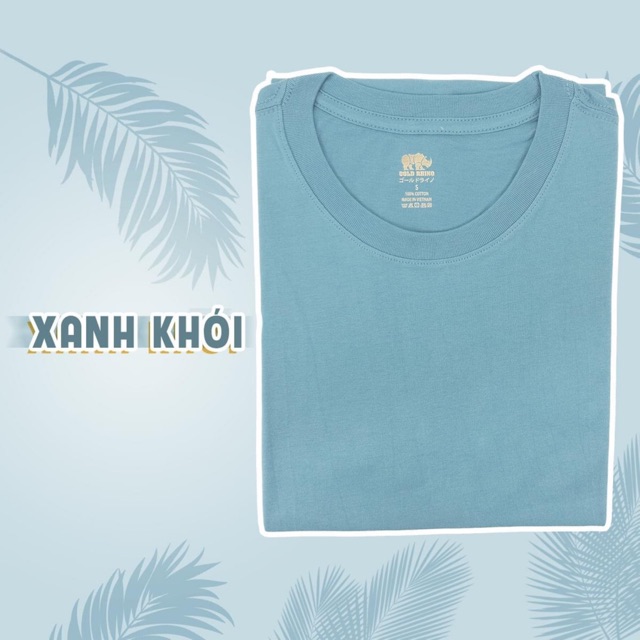 Áo thun nam Nhật Bản Gold Rhino 100% cotton màu xanh khói