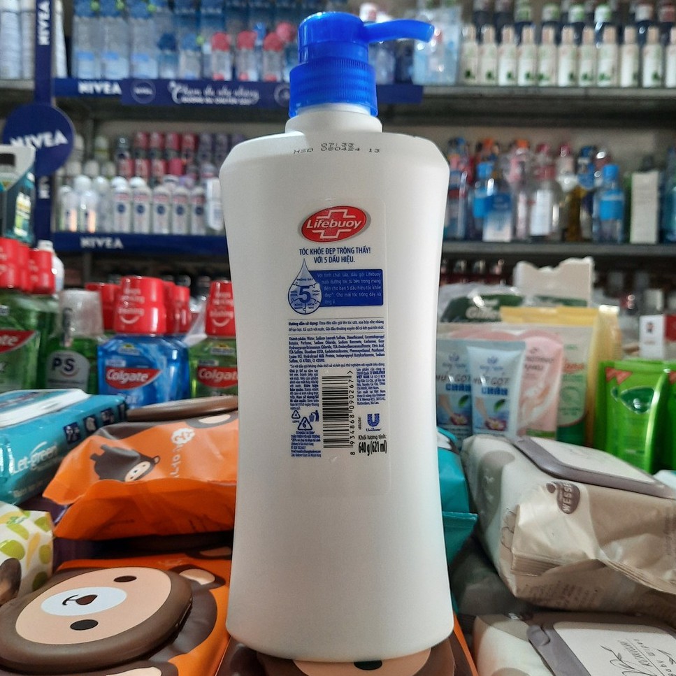 Dầu Gội Lifebuoy Tóc Dày Óng Ả 640g