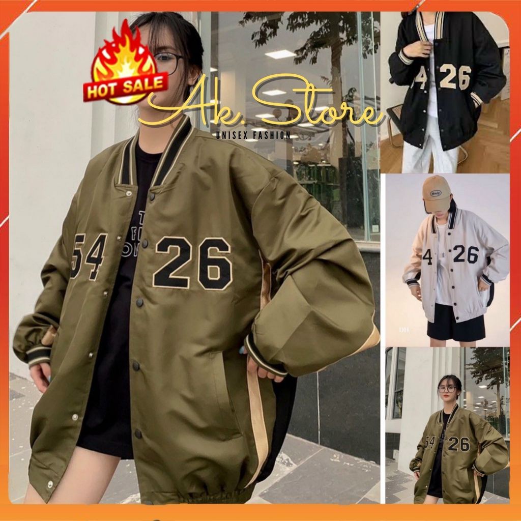 Áo Khoác Bomber Bóng Chày - Áo Khoác Dù Nam Nữ Unisex 5426 3 Màu Có Form Rộng XL - AK.STORE | BigBuy360 - bigbuy360.vn