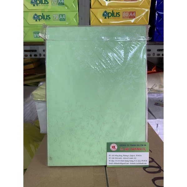 BÌA THƠM A4 IN HOA VĂN DÀY 100TỜ
