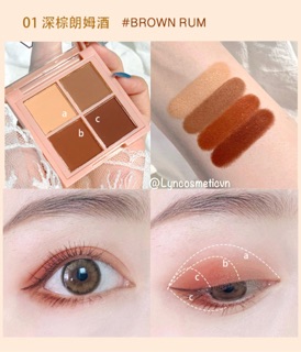 Bảng Phấn Mắt 4 Ô Màu Siêu Xinh Cool barbie Eye shadow palette 4 ô