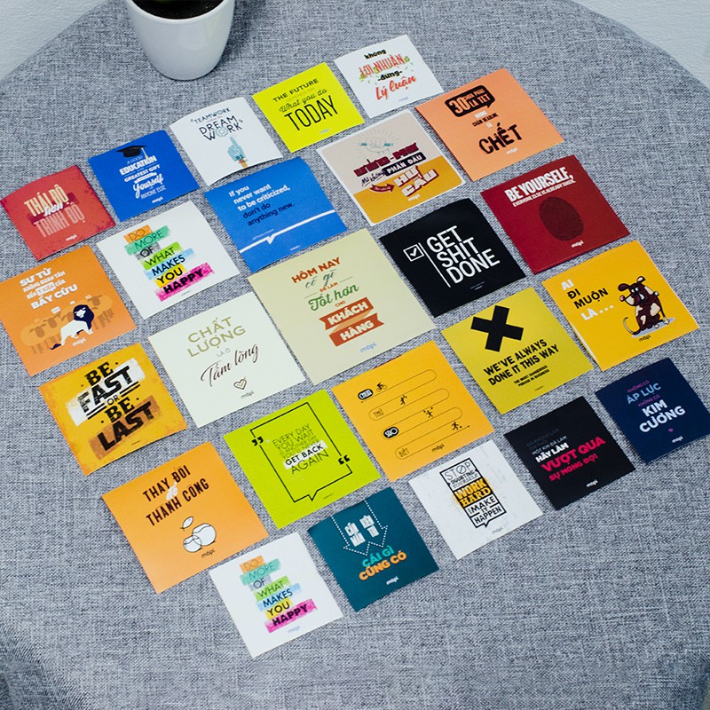 Bộ Sticker Câu Nói Động Lực Văn Phòng Mopi - Thiết Kế Theo Mẫu Tranh Treo Tường Mopi - 20 Mẫu Ngẫu Nhiên