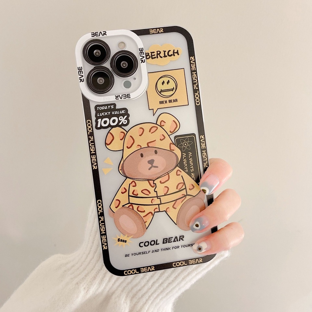 Ốp Điện Thoại TPU Silicon Mềm Hình Gấu Cho IPhone 12 13 SE 6 6S 7 8 Plus X XS XR 11 Pro Max