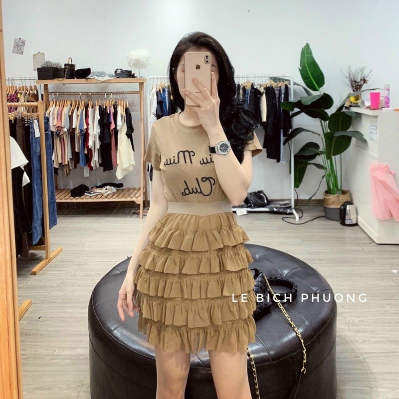 Chân váy bánh bèo 5 tầng