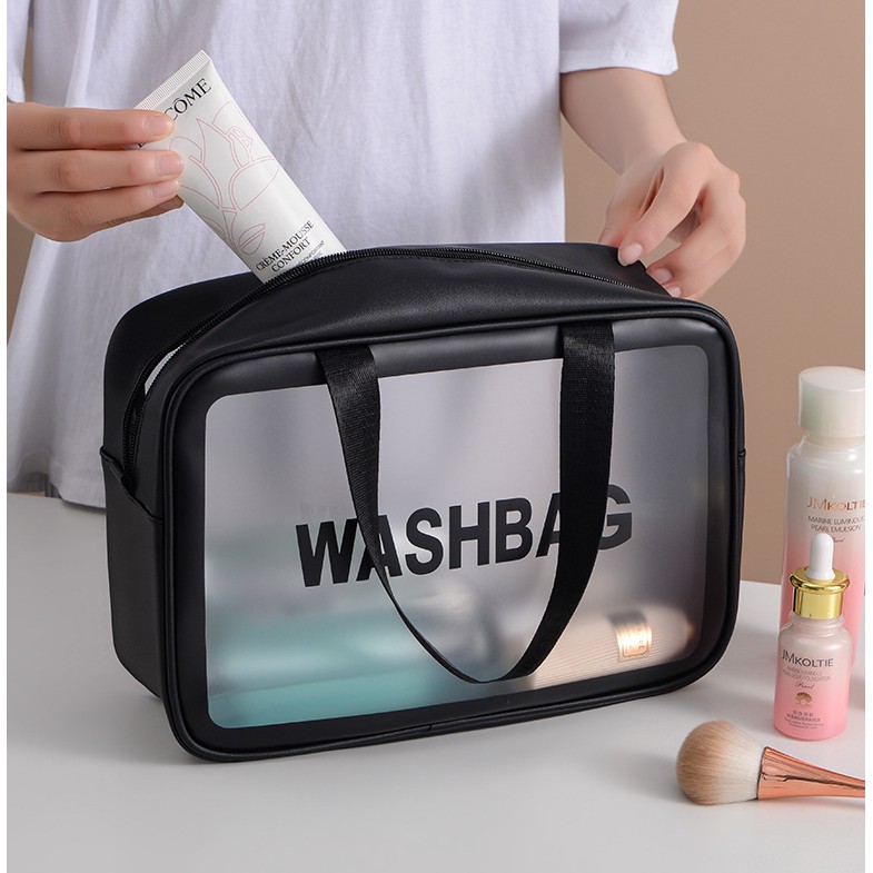 [Giá Siêu Rẻ] Túi Đựng Mỹ Phẩm WASHBAG Chống Nước Da Pu Nhựa PVC Trong Suốt