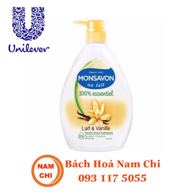 [DATE 06/2022] Sữa Tắm Monsavon Chiết Xuất Sữa Và Hoa Vani 1000ml Nhập Khẩu Ấn Độ