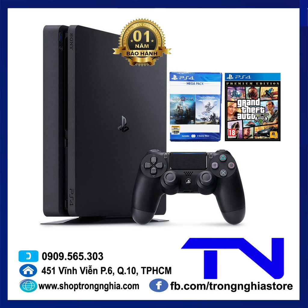 Máy PS4 Slim 1TB 2218B Mega Pack 2 Tặng Kèm  3 Games Chính Hãng Sony Việt Nam Bảo Hành 12 Tháng