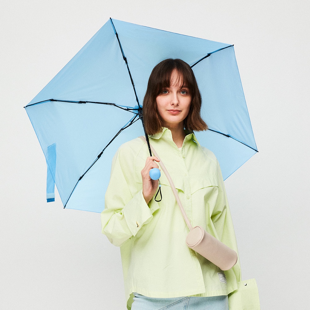 Dù che nắng OHSUNNY chống tia UV màu trơn kích thước nhỏ gọn có thể gấp gọn kèm túi đựng