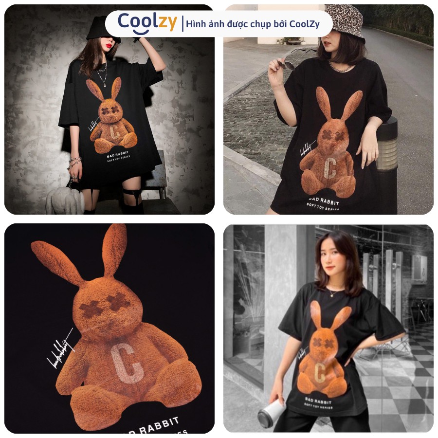 Áo thun tay lỡ RABBIT.C NÂU form rộng Unisex nam nữ phong cách Ulzzang | CoolZy | BigBuy360 - bigbuy360.vn