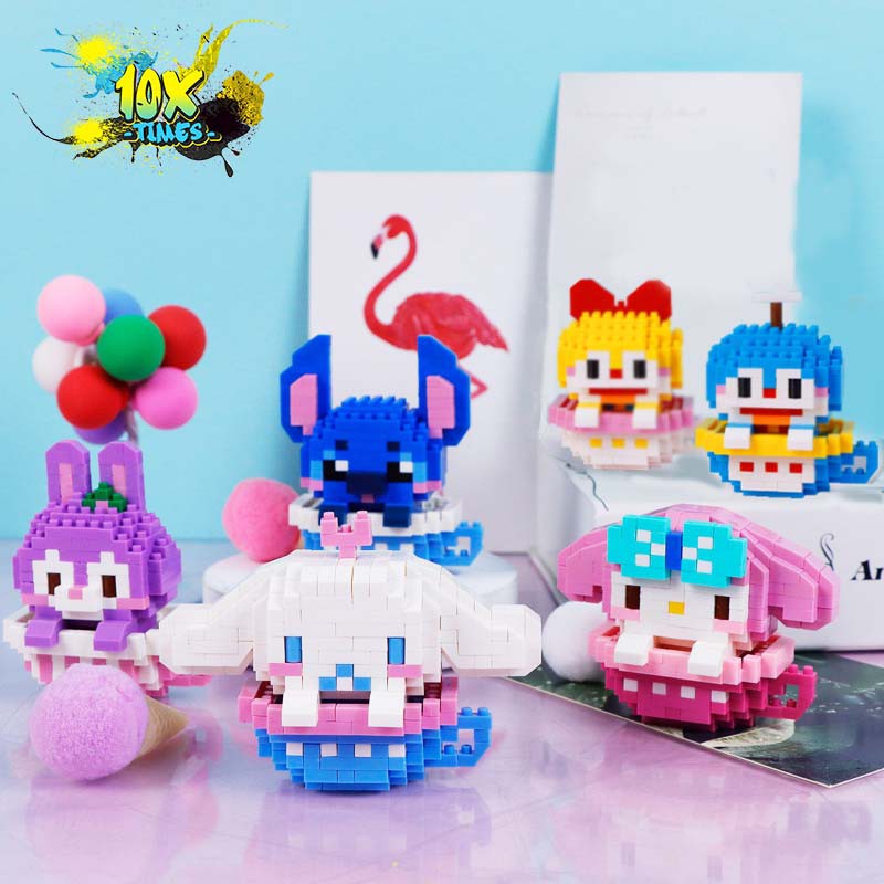 (27 mẫu)lắp ráp 3d dễ thương cốc kitty, doremon, stich, cinamoroll,mymelody, quà tặng sinh nhật, quà tặng bạn gái