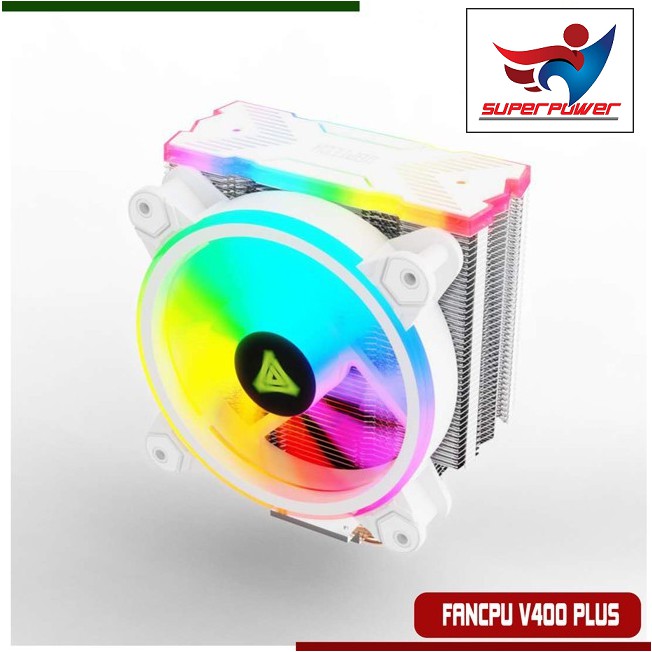 [Mã 254ELSALE giảm 7% đơn 300K] Fan CPU V400 PLUS Trắng (4U-12cm) LED RGB Superpower