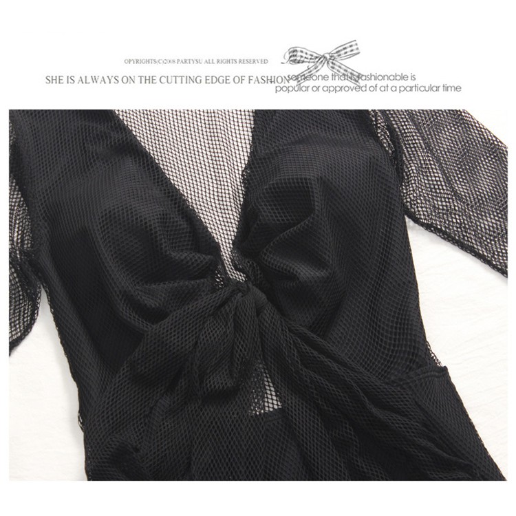 Đồ bơi nữ 1 mảnh tay dài phối lưới | BigBuy360 - bigbuy360.vn