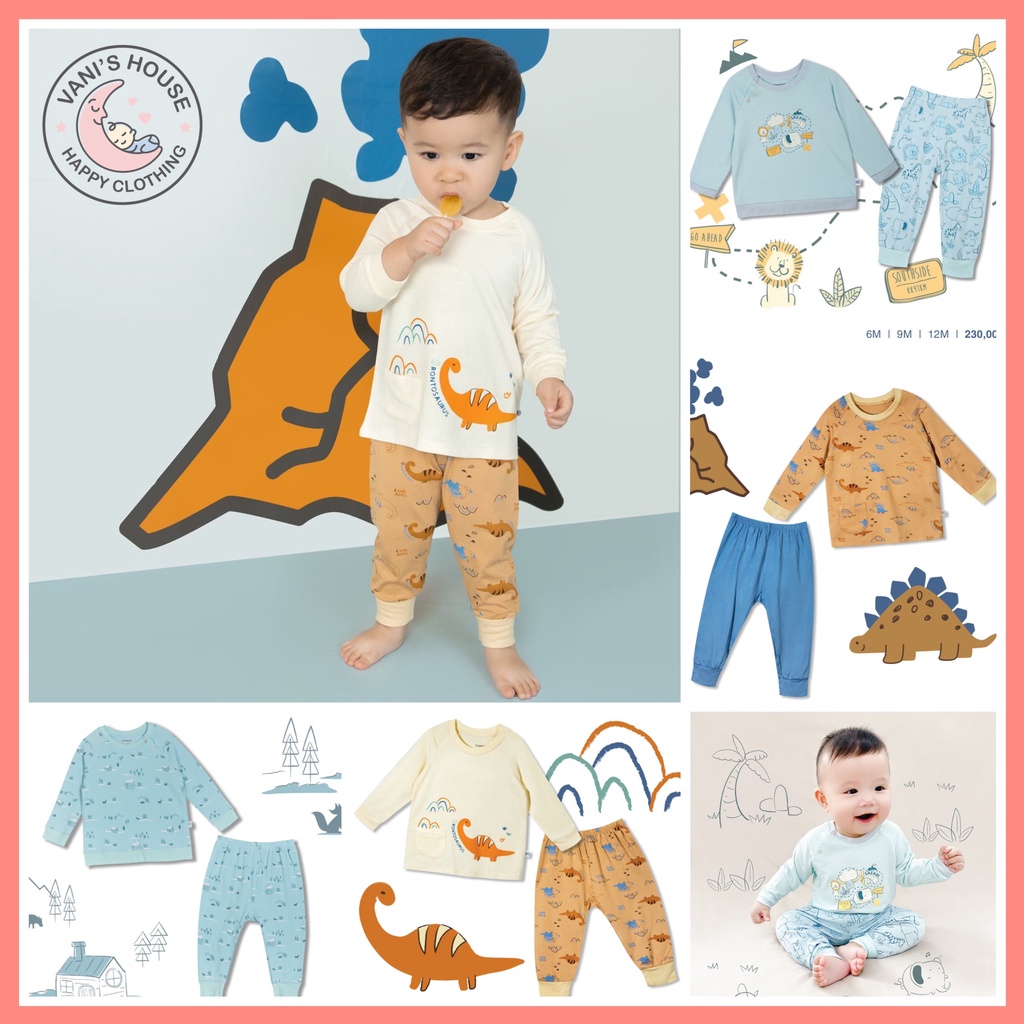 Chaang Bộ dài raglan cho bé trai bé gái BOAW2021