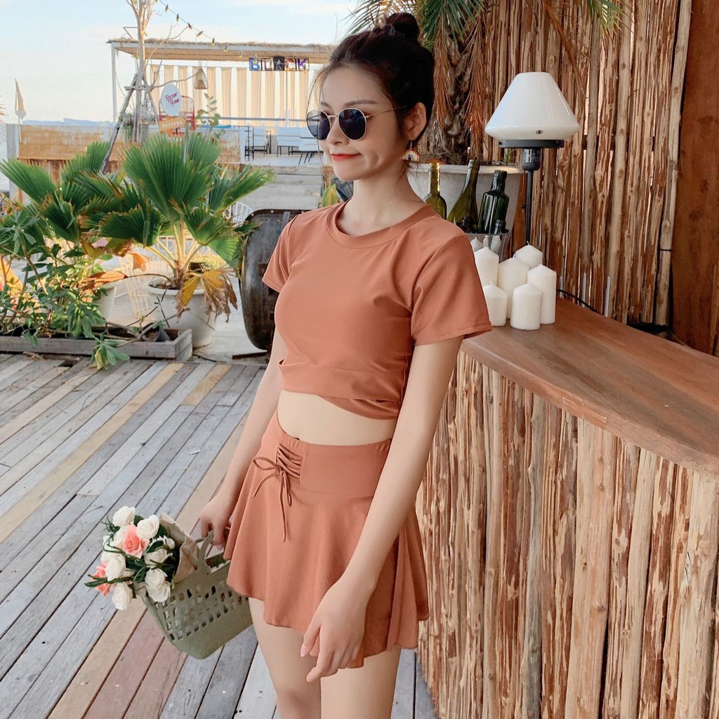 Bộ đồ bơi nữ váy thun lạnh đẹp cao cấp - thời trang thể thao | BigBuy360 - bigbuy360.vn