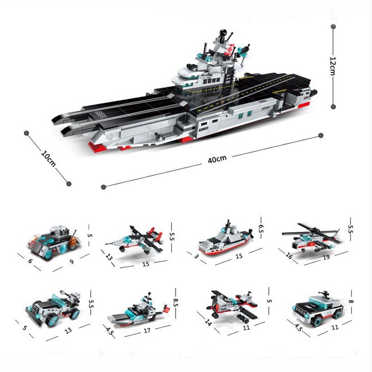 Đồ chơi Lego Tàu chiến bảo vệ vùng biển 8 trong 1 - Lego Enlighten chiến hạm Xếp hình thông minh cho trẻ - 800+ mảnh ghé