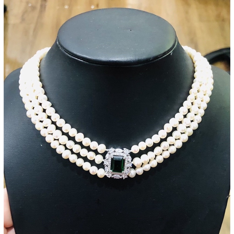 Vòng cổ 3 tầng size hạt 7-8ly
