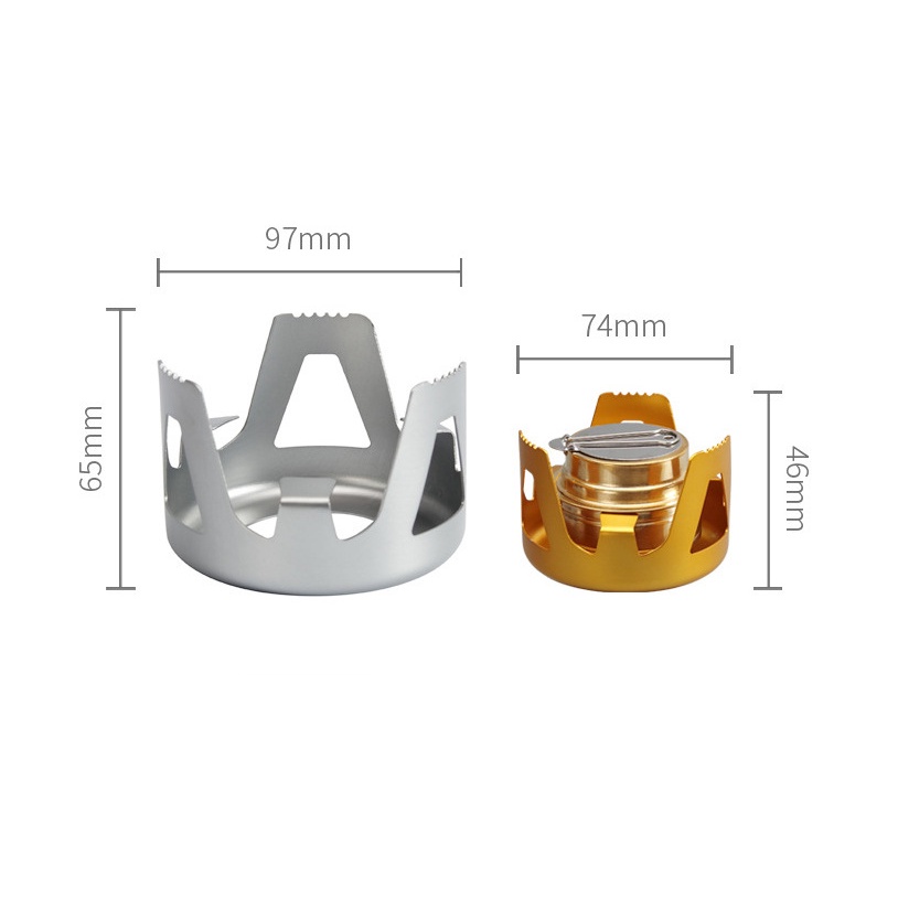 Bếp cồn du lịch mini nhỏ gọn, bền, chắc chắn phù hợp với các chuyến đi cắm trại picnic leo núi sử dụng cồn nước.No brand