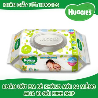 Khăn ướt Huggies không mùi 64 miếng - Khăn ướt dành riêng cho làn da em bé