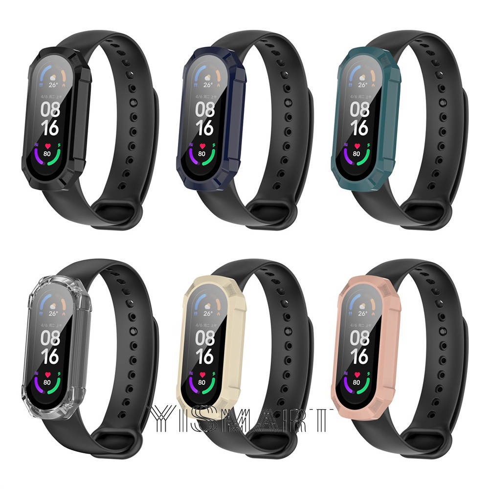 Ốp Bảo Vệ Toàn Màn Hình 2 Trong 1 Cho Xiaomi Mi band 6 5 4+Film Miband 6 band 5 4 NFC
