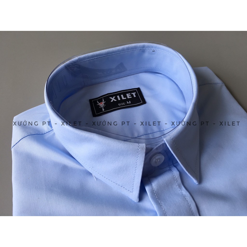 Áo sơ mi nam màu Trắng , Xanh nhạt , Xanh than , Xanh Lam và Đen chất nến trơn cotton thái siêu đẹp | BigBuy360 - bigbuy360.vn