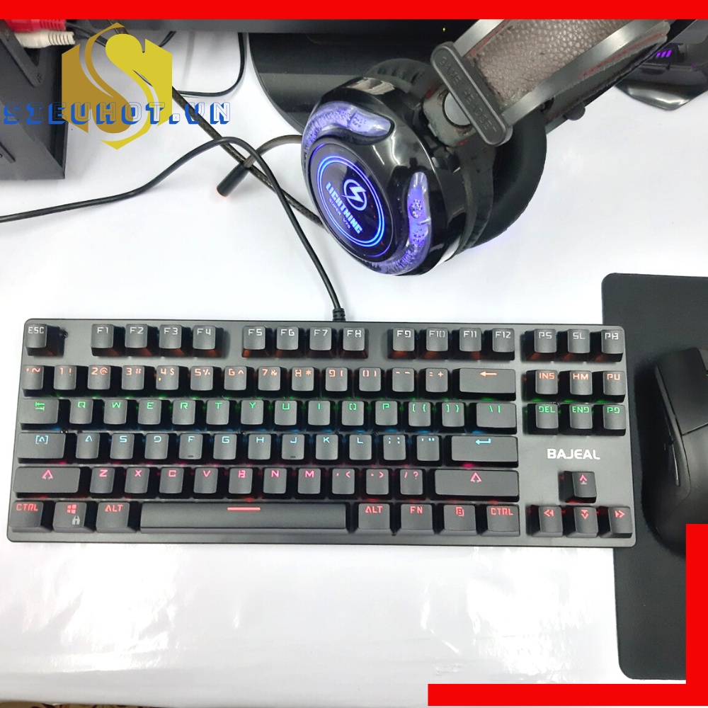Bàn phím cơ có dây máy tính BAJEAL k200 TKL led gaming keyboard pc chuyên game cao cấp