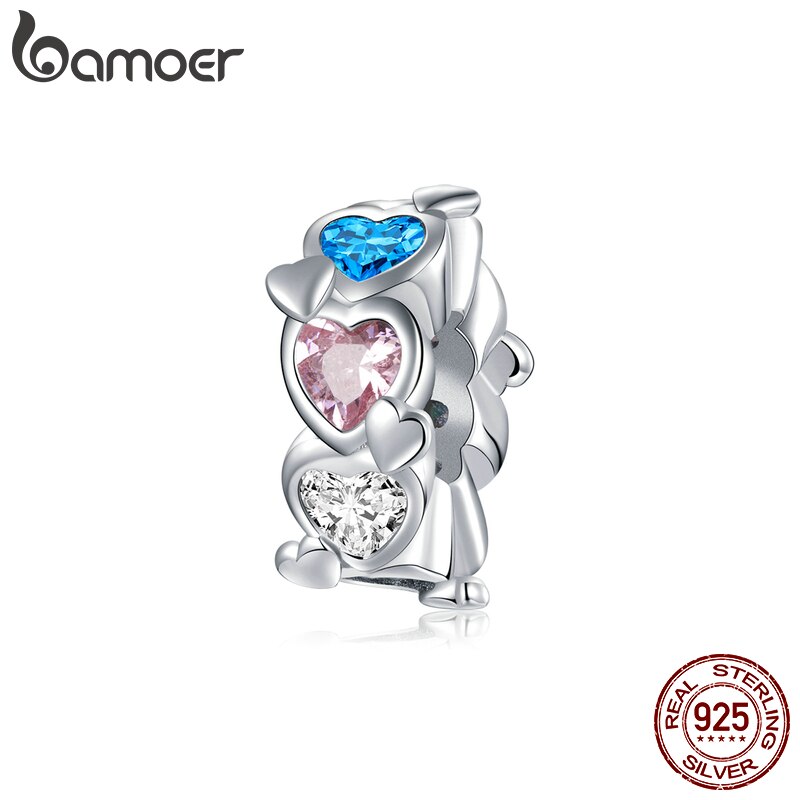 Hạt Xỏ Bamoer Bsc408 Bạc Thật 925 Đính Kim Cương Nhân Tạo Đính Hình Trái Tim Quà Lễ Tình Nhân Cho Nữ