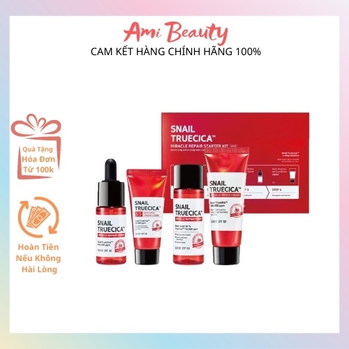 Bộ Dưỡng Phục Hồi, Tái Tạo Da Chiết Xuất Ốc Sên Some By mi Snail Truecica Miracle Repair Starter Kit