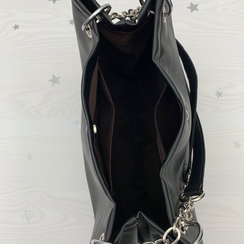 Túi Xách Da PU Dây Xích Đeo Vai Sức Chứa Lớn Thời Trang