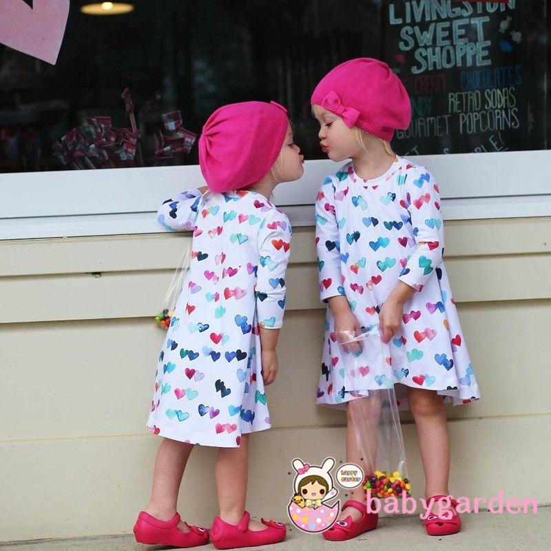 Đầm Ngắn Tay Dài Họa Tiết Giáng Sinh Cho Bé Gái