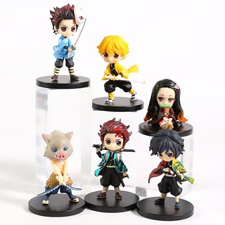Bộ 06 mô hình nhân vật anime demon slayer cao 6-7cm - mẫu 02