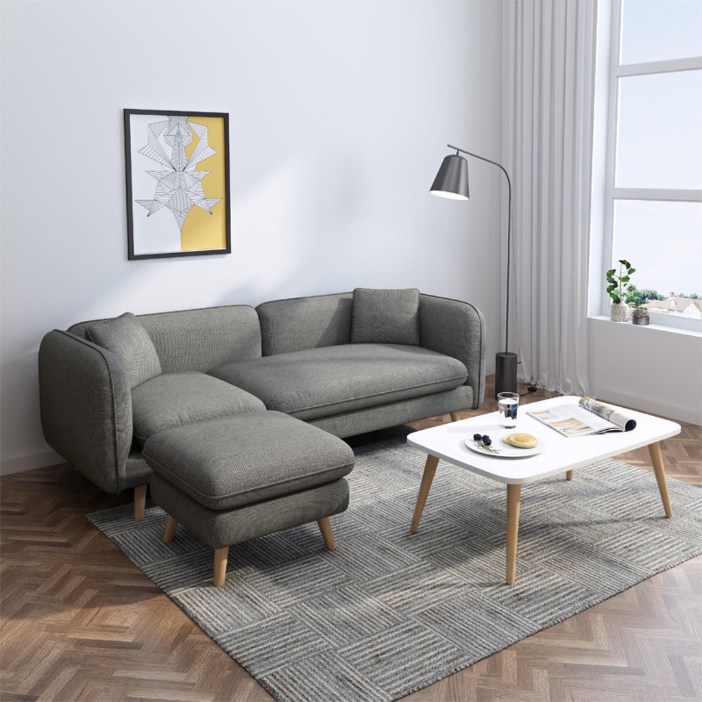 Bàn Trà Sofa/Cafe Hình Chữ Nhật Mặt Bàn Bo Góc Mềm Mại Chân Gỗ Tự Nhiên Cao 30cm hoặc Cao 40cm - BT02*