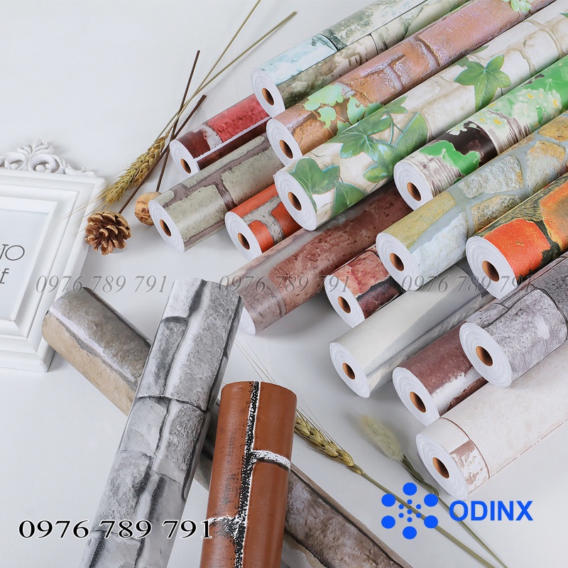 [SALE] 10m giấy dán tường GIẢ GẠCH nhiều mẫu - khổ rộng 45cm (có sẵn keo)