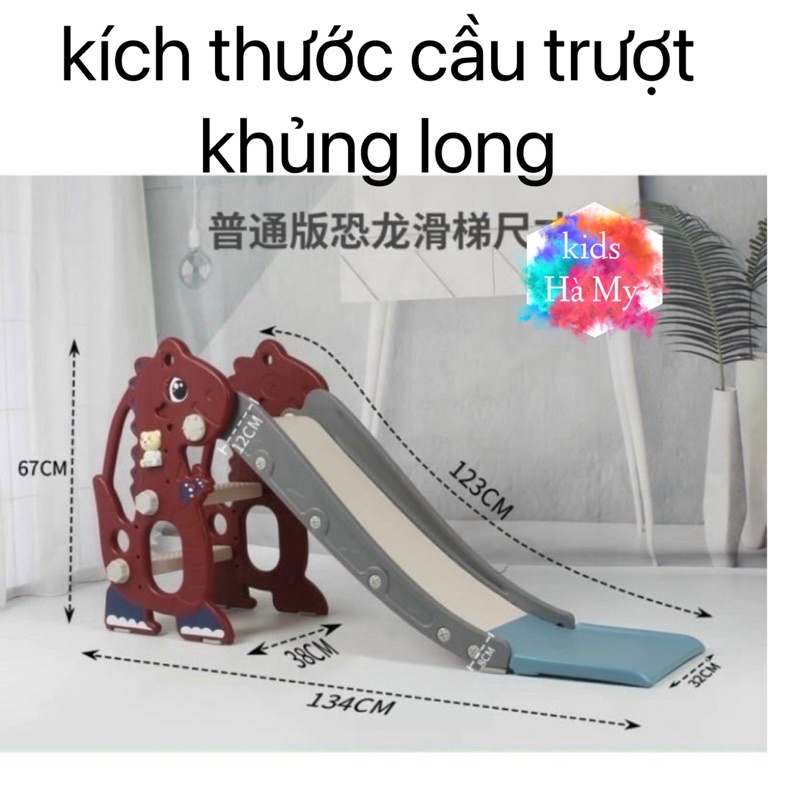 Cầu trượt cho bé hình khủng long Hàng Cao Cấp