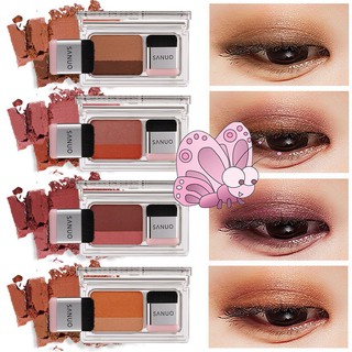 [Hàng mới về] Phấn mắt SANUO 2 màu kèm cọ tán nhanh trang điểm tiện lợi