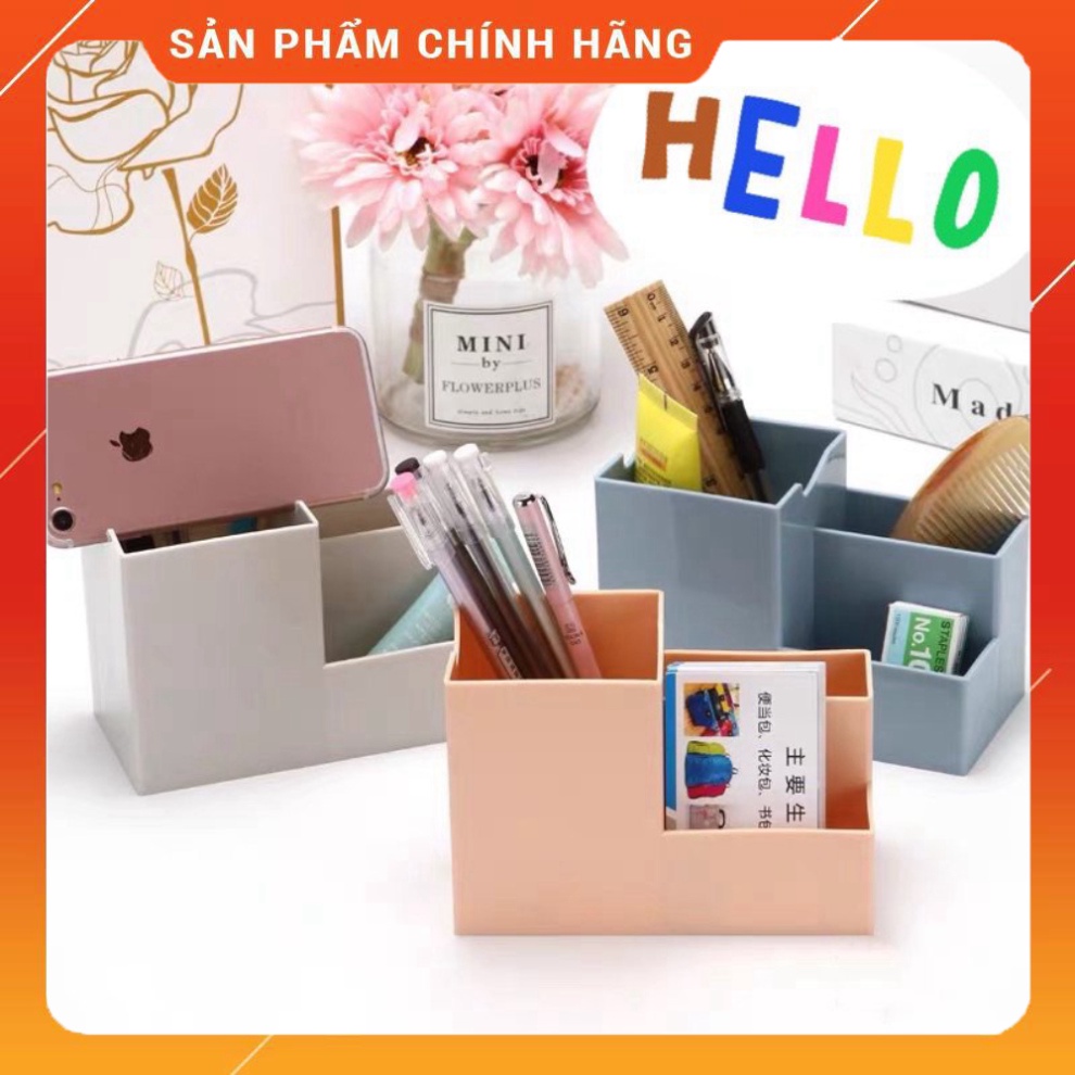 Kệ đựng bút, ống đựng bút 4 ngăn kích thước 10*15*7,5 chất liệu nhựa để bàn học cực xinh