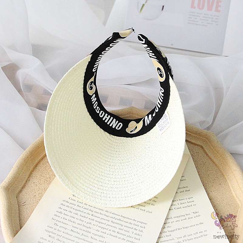 Mũ Cói Chống Tia Uv Hình Gấu Hoạt Hình Dễ Thương Phong Cách Hàn Quốc Cho Bé